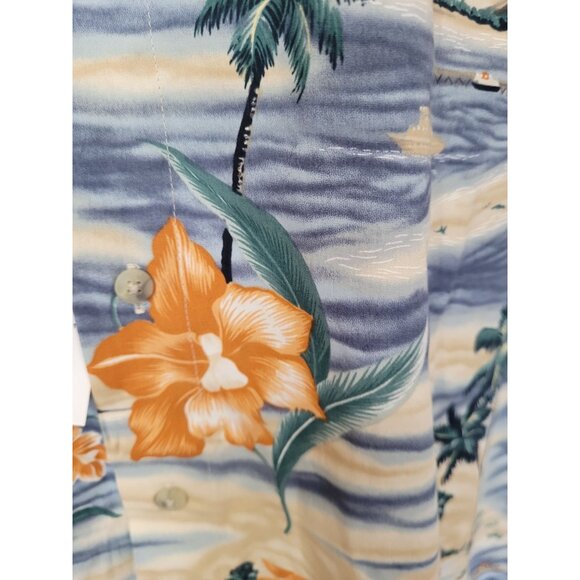 Vintage Pierre Cardin Hawaiian Shirt XLT Tall 100% Cotton Korea Tropical Camp Sh - Picture 5 of 10